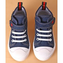 Cute Walk by Babyhug Casual Shoes With Velcro Closure Dino Patch - Navy Blue