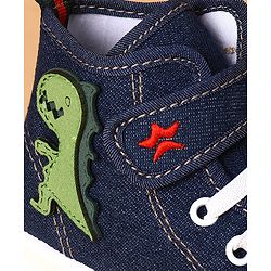 Cute Walk by Babyhug Casual Shoes With Velcro Closure Dino Patch - Navy Blue