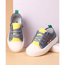 Cute Walk by Babyhug Laced Up Casual Shoes Truck Print - Blue