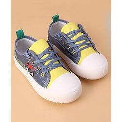 Cute Walk by Babyhug Laced Up Casual Shoes Truck Print - Blue