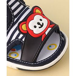 Cute Walk by Babyhug Musical Sandals With Velcro Closure & Teddy Applique - Blue
