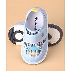 Cute Walk by Babyhug Casual Musical Shoes with Velcro Closure -Blue