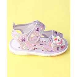 Cute Walk by Babyhug Musical Sandals With Velcro Closure Unicorn Applique - Purple