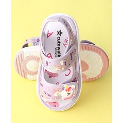 Cute Walk by Babyhug Musical Sandals With Velcro Closure Unicorn Applique - Purple