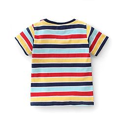 Babyhug Cotton Half Sleeves Striped T-Shirts With Super Hero Graphics Pack of 3 - Multicolor