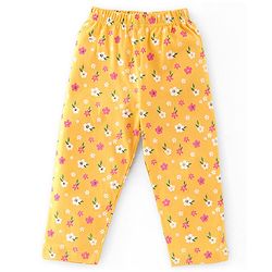 Babyhug Cotton Knit Full Sleeves Night Suit With Bird Print - Yellow