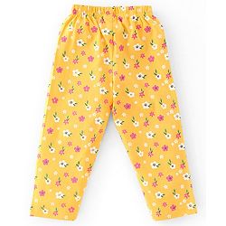 Babyhug Cotton Knit Full Sleeves Night Suit With Bird Print - Yellow