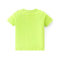 Babyhug 100% Cotton Knit Dungarees With Half Sleeves T-Shirt Dino Print -  Green & Blue