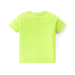 Babyhug 100% Cotton Knit Dungarees With Half Sleeves T-Shirt Dino Print -  Green & Blue