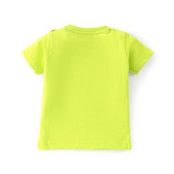 Babyhug Cotton Knit Zebra Printed Dungarees & Half Sleeves Inner Tee Set - Green & Blue