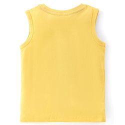 Babyhug 100% Cotton Knit Sleeveless T-Shirt Dino Graphics - Yellow