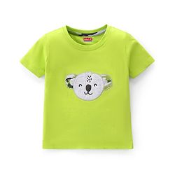 Babyhug 100% Cotton Knit Half Sleeves T-Shirt With Koala Graphics - Green