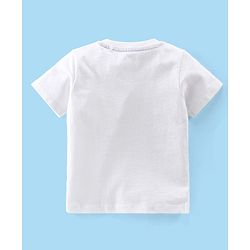 Babyhug 100% Cotton Single Jersey Knit Palm Tree  Printed Dungaree and Half Sleeves T-Shirt Set - White & Light Green