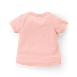 Babyhug Single Jersey Knit Half Sleeves Capri Night Suit Kitty Print - Peach
