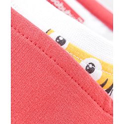 Babyhug Single Jersey Cotton Knit Dungaree with Half Sleeves Inner Tee Croc & Tiger Print - Red