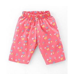 Babyhug Cotton Knit Single Jersey Half Sleeves Capri Night Suit With Unicorn Print - Pink
