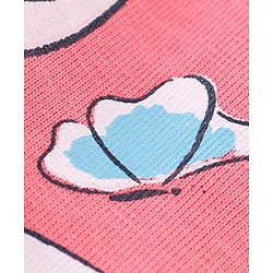 Babyhug Cotton Knit Single Jersey Half Sleeves Capri Night Suit With Unicorn Print - Pink