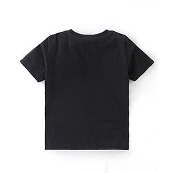 Babyhug 100% Cotton Knit Half Sleeves T-Shirt Text Graphics - Black