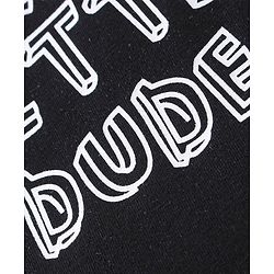 Babyhug 100% Cotton Knit Half Sleeves T-Shirt Text Graphics - Black