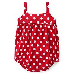 Babyhug 100% Cotton Singlet Sleeves Onesies With Polka Dots Print - Red