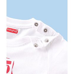 Babyhug 100% Cotton Knit Half Sleeves T-Shirt With Text Graphics - White