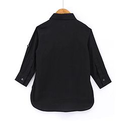 Babyhug Rayon Full Sleeves Pathani Kurta & Pyjama Set Solid Color - Black