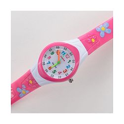 Babyhug Free Size Analog Watch with Floral Print  -  Pink