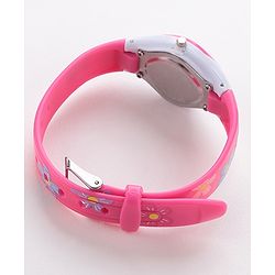 Babyhug Free Size Analog Watch with Floral Print  -  Pink
