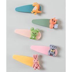 Babyhug Snap Clips Animal Design Pack of 5 - Multicolour