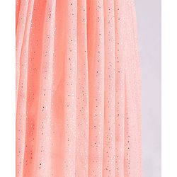 Babyhug Woven Sleeveless Party Dress with 3D Butterfly Applique - Peach