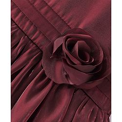 Babyhug Sleeveless Party Frock with Floral Applique - Maroon