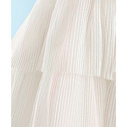 Babyhug Sleeveless Party Wear Tiered Dress with Bow Applique - Cream