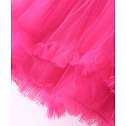 Babyhug Sleeveless Party Frock with Sequin & Frill Detailing - Fuchsia