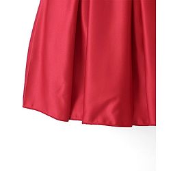 Babyhug Sleeveless Party Wear One Shoulder Dress with Floral Applique - Red