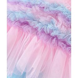 Babyhug Woven Sleeveless Tierred Party Dress  - Multicolour