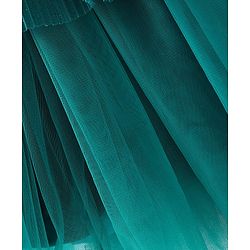 Babyhug Woven Sleeveless Frilled Party Dress with Pearls & Glitter Detailing - Bottle Green