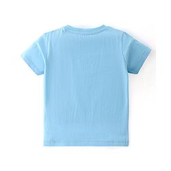 Babyhug 100% Cotton Knit Half Sleeves T-Shirt with Tiger Print - Blue