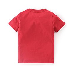 Babyhug Cotton Knit Half Sleeves T-Shirt Text Print - Red