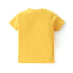 Babyhug 100% Cotton Knit Half Sleeves T-Shirt with Text Print - Yellow