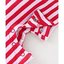 Babyhug 100% Cotton Half Sleeves Romper With Penguin Print - Red