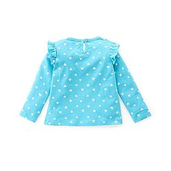 Babyhug Single Jersey Knit Full Sleeves Night Suit Hearts Printed - Blue