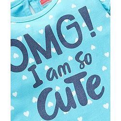 Babyhug Single Jersey Knit Full Sleeves Night Suit Hearts Printed - Blue