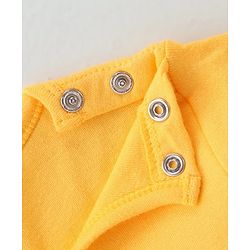 Babyhug 100% Cotton Half Sleeves Romper Animal Print - Yellow