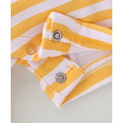Babyhug 100% Cotton Half Sleeves Romper Animal Print - Yellow