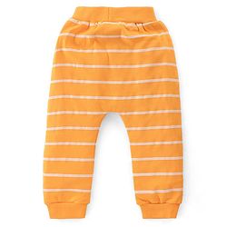 Babyhug Interlock Cotton Knit Full Length Stripes & Cars Print Diaper Pants Pack of 3 - Multicolour