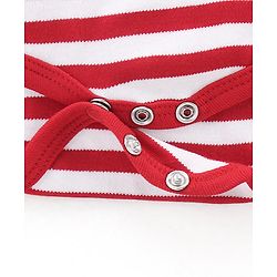 Babyhug 100% Cotton Knit Half Sleeves Onesie with Penguin Print - Red