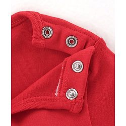 Babyhug 100% Cotton Knit Half Sleeves Onesie with Penguin Print - Red