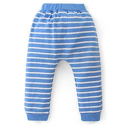 Babyhug Interlock Cotton Knit Full Length Stripes & Dino Print Diaper Pants Pack of 3 - Multicolour