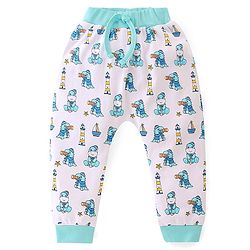 Babyhug Interlock Cotton Knit Full Length Stripes & Dino Print Diaper Pants Pack of 3 - Multicolour