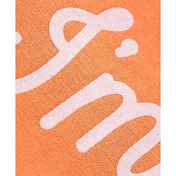 Babyhug 100% Cotton Knit Frill Sleeves Top Text Glitter Print - Orange